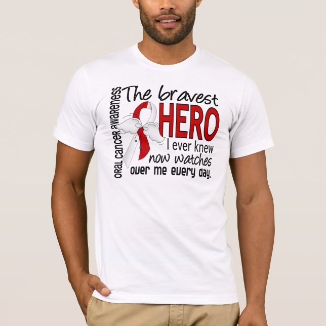 Bravest Hero I Ever Knew Oral Cancer T-Shirt (Front)