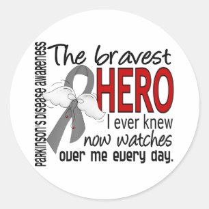 Bravest Hero I Ever Knew Parkinson's Disease Classic Round Sticker