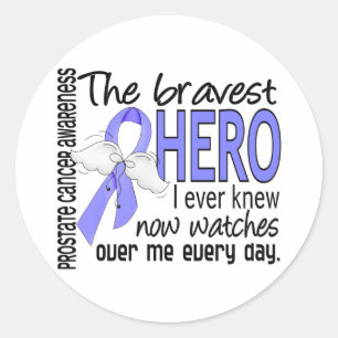 Bravest Hero I Ever Knew Prostate Cancer Classic Round Sticker