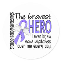 Bravest Hero I Ever Knew Stomach Cancer Classic Round Sticker