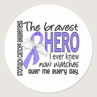 Bravest Hero I Ever Knew Stomach Cancer Classic Round Sticker