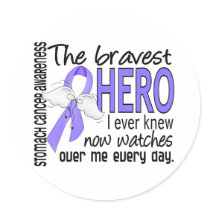 Bravest Hero I Ever Knew Stomach Cancer Classic Round Sticker