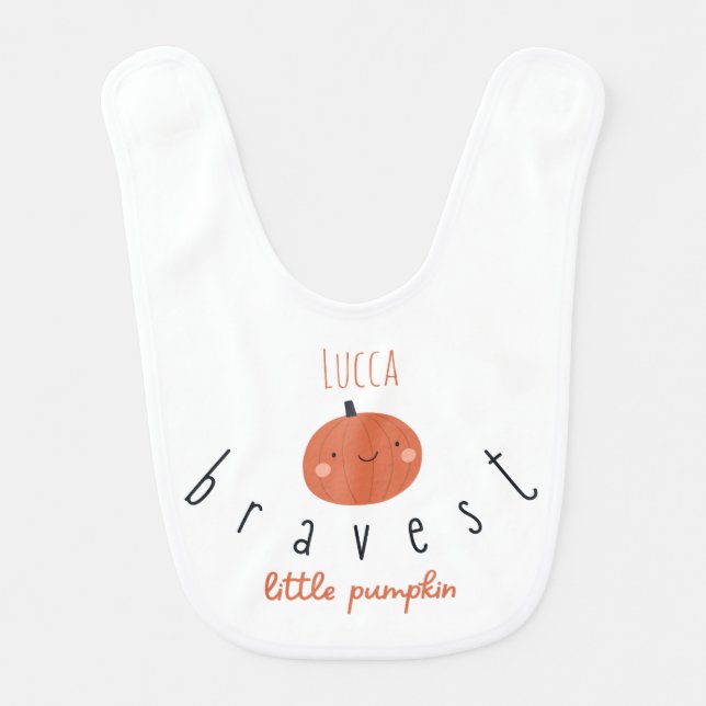 bravest little pumpkin Custom Baby Bib (Front)