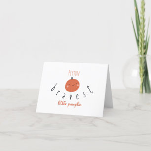 bravest little pumpkin custom name Card