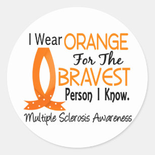Bravest Person I Know Multiple Sclerosis Classic Round Sticker