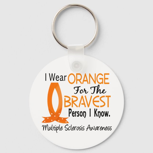 Bravest Person I Know Multiple Sclerosis Keychain (Front)