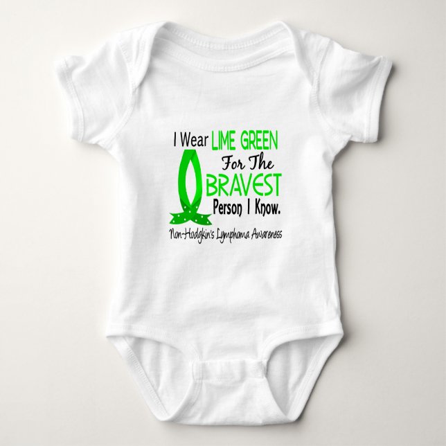Bravest Person I Know Non-Hodgkin's Lymphoma Baby Bodysuit (Front)