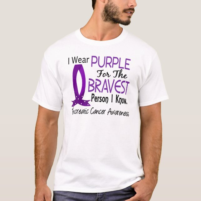 Bravest Person I Know Pancreatic Cancer T-Shirt (Front)