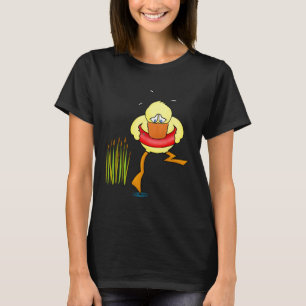 Braving the waters cute and  duck bird swimming le T-Shirt