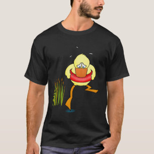 Braving the waters cute and  duck bird swimming le T-Shirt