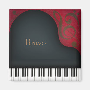 "Bravo" Black Grand Piano Performing Arts Custom Magnet