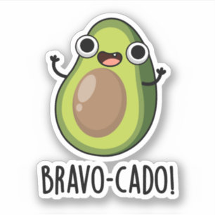 Bravo-cado Funny Avocado Pun Sticker