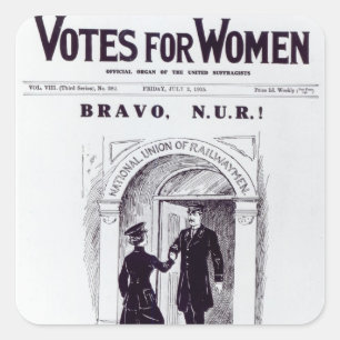 Bravo, N.U.R!, front cover of 'Votes for Square Sticker