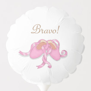 "Bravo" Pink Ballet Slippers Dance Recital Balloon