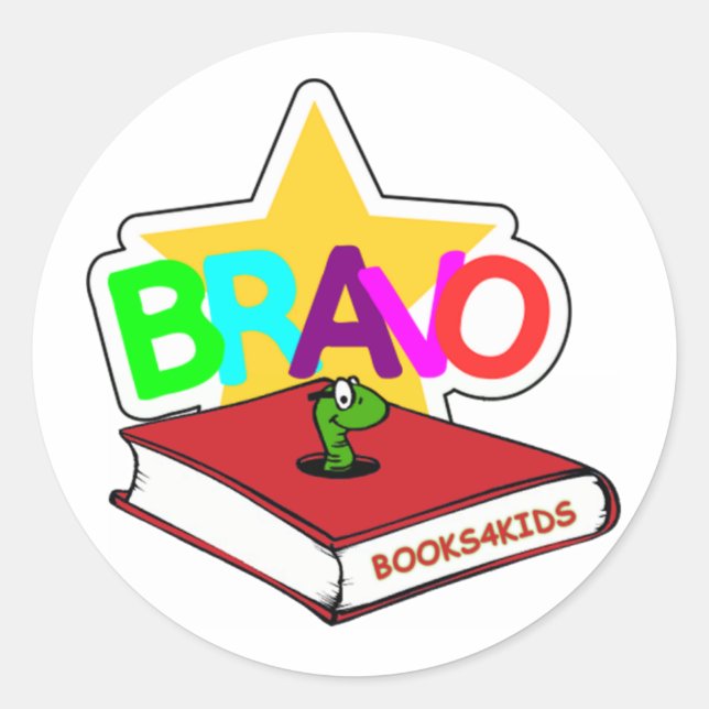 Bravo Star for Bookworms Classic Round Sticker (Front)