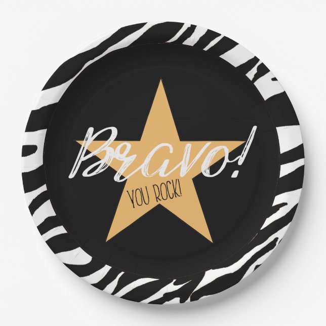 "BRAVO! YOU ROCK!" PAPER PLATES (Front)