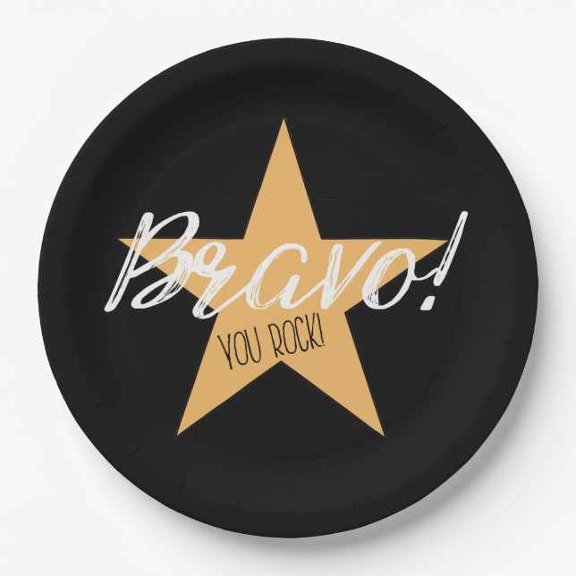 "BRAVO! YOU ROCK!" PAPER PLATES (Front)