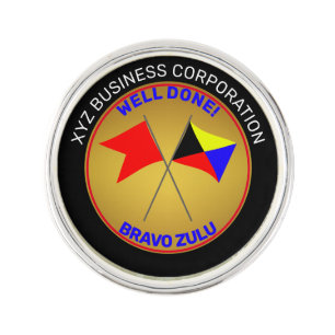 Bravo Zulu Well Done Employee Button Lapel Pin