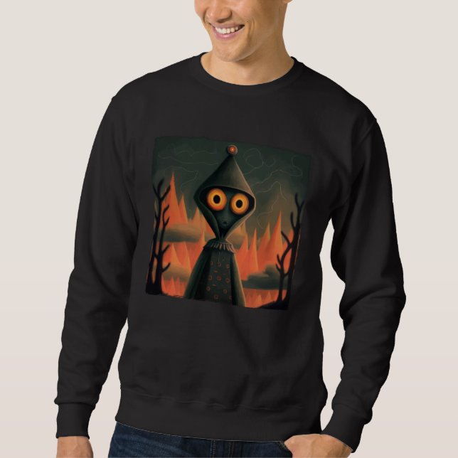 Braxie 1952 Creepy Alien Cryptid Legend Flatwoods  Sweatshirt (Front)