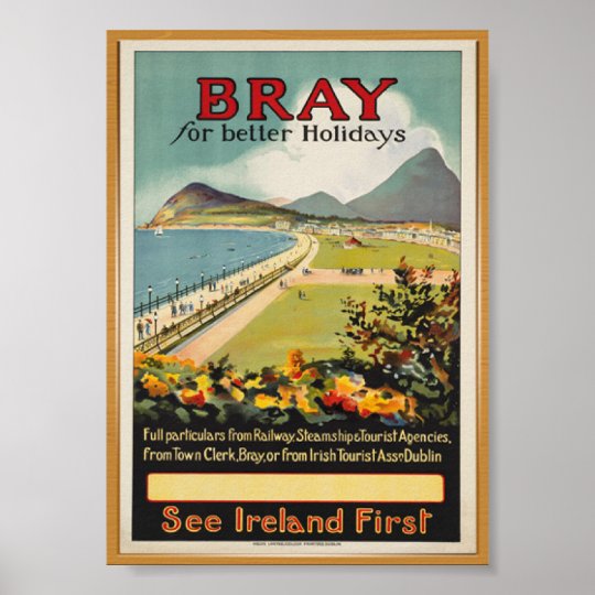 Bray Wicklow Vintage Travel Poster