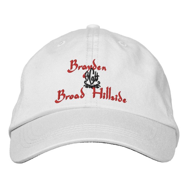 Brayden Name With English Meaning White Embroidered Baseball Hat (Front)