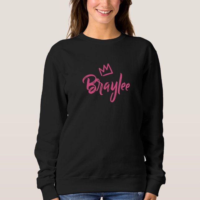 Braylee The Queen  Pink Crown For Women Called Bra Sweatshirt (Front)