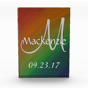 Brazen Colourful Rainbow Pride Abstract Wedding Acrylic Award