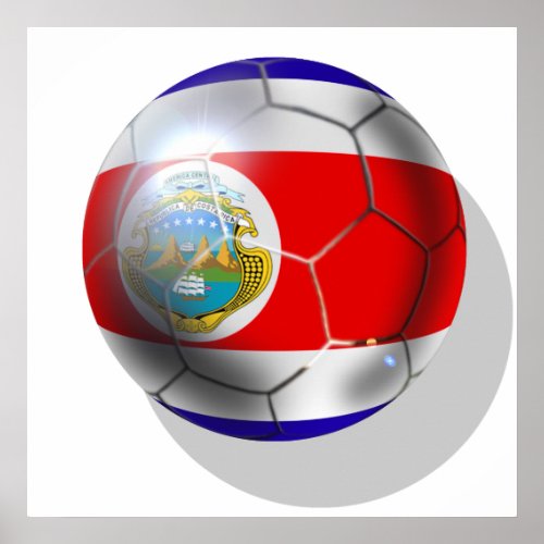 Brazil 2014 Costa Rica soccer team ball world cup Poster
