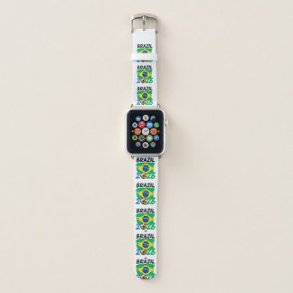 Brazil 2026 Soccer Fan Design with Flag Colors Foo Apple Watch Band
