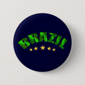 Brazil 5 star World Champions Soccer Gifts Pinback Button