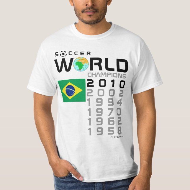 Brazil 5 Times World Cup Champions T-Shirt (Front)