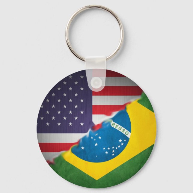 brazil and america keychain (Front)