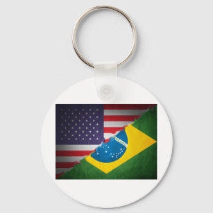 brazil and america keychain