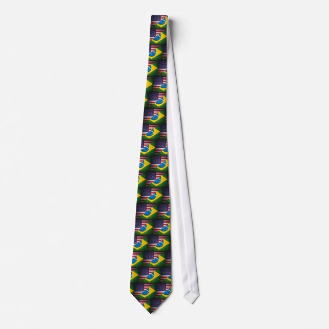 brazil and america neck tie (Front)