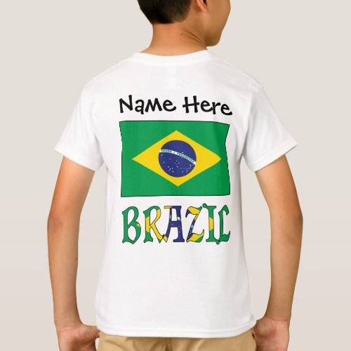 Brazil and Brazilian Flag with Your Name T_Shirt