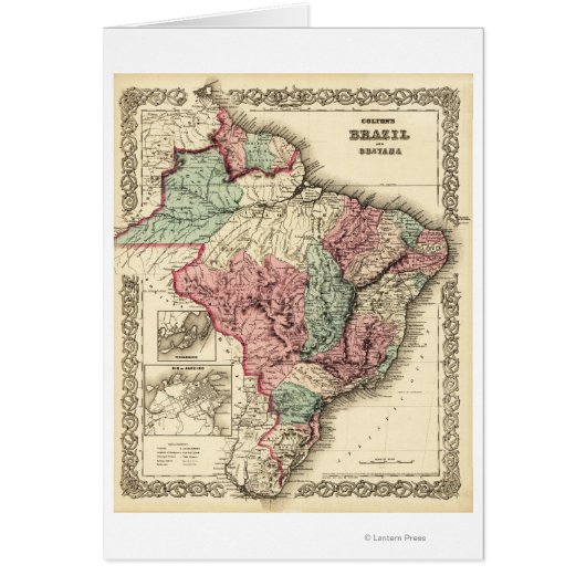 Brazil and GuayanaPanoramic MapBrazil Cards (Front)