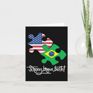Brazil And Usa 4th July Independence Day Tee Card