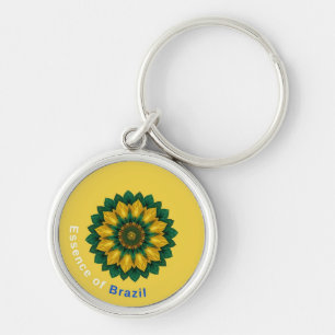 Brazil Banana Leaf Mandala - Essence of Brazil Key Keychain