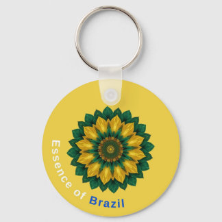 Brazil Banana Leaf Mandala - Essence of Brazil Key Keychain