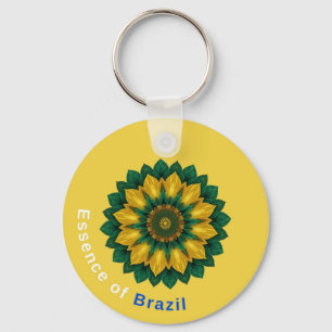 Brazil Banana Leaf Mandala - Essence of Brazil Key Keychain