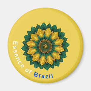 Brazil Banana Leaf Mandala - Essence of Brazil Key Magnet