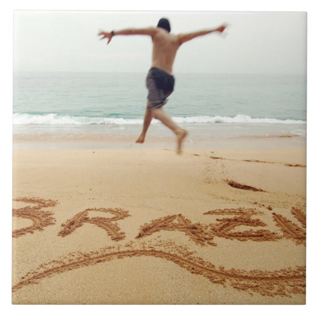 BRAZIL. Barechest man wearing a swimming suit Tile (Front)