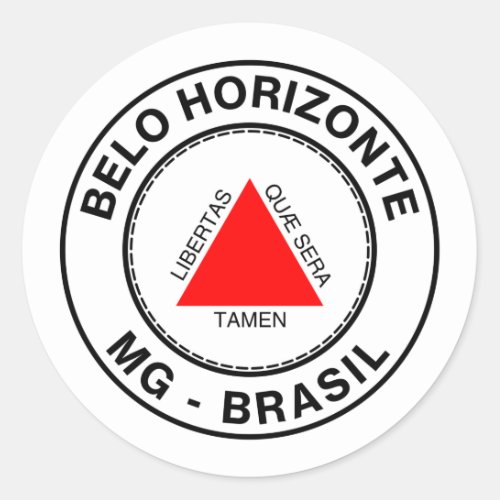 Brazil Belo Horizonte Minas Gerais MG Bandeira Classic Round Sticker