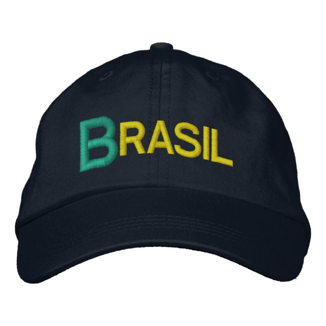 Brazil Big Letters Embroidered Baseball Hat (Front)