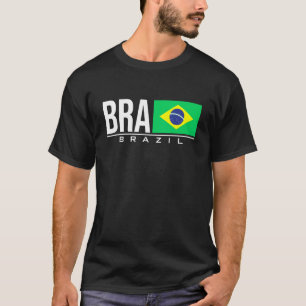 Brazil Brasil Flag Brazilian Country Code Bra Spor T-Shirt