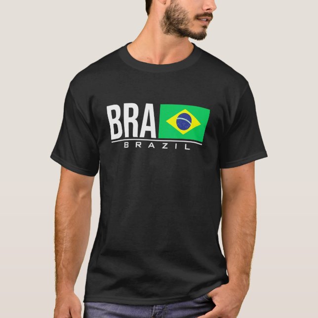 Brazil Brasil Flag Brazilian Country Code Bra Spor T-Shirt (Front)