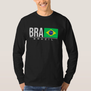 Brazil Brasil Flag Brazilian Country Code Bra Spor T-Shirt