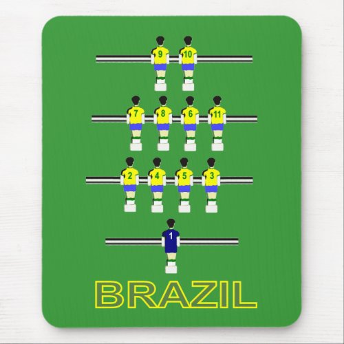 Brazil Brasil retro 1970 Table football fusball Mouse Pad