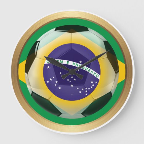 Brazil  Brasil Soccer Ball Large Clock