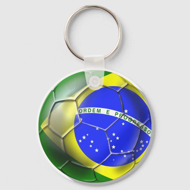 Brazil Brasil world football Brazilian soccer Keychain (Front)